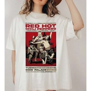 Vintage Rhcp Tour 1991 Tee Red Hot Chili Peppers Rock Band 2023 Tshirt 1